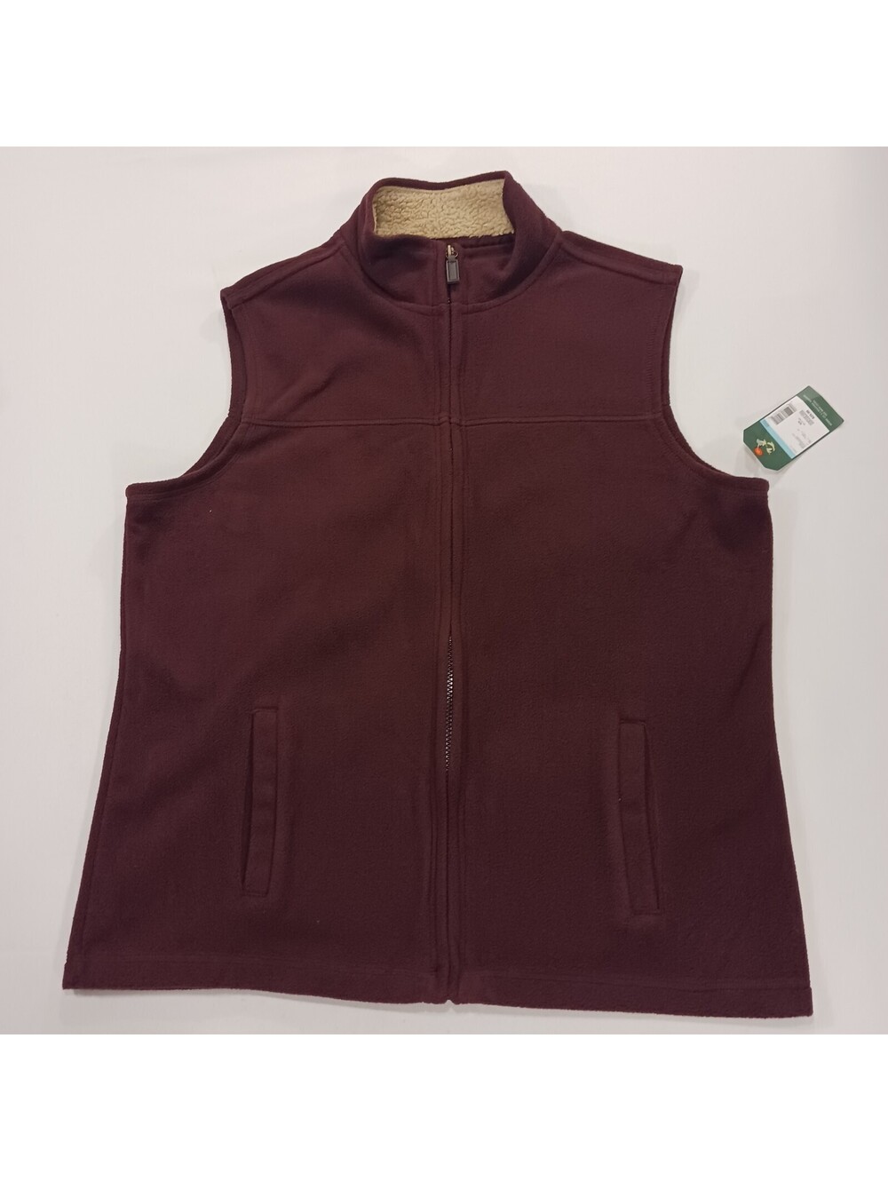 Outdoor Life RN#15099 Men's Red Full Zip Polar Fleece Vest Pockets Size Medium